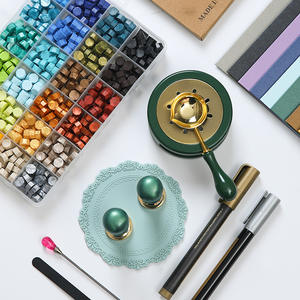 Kit complet de cire à cacheter avec granulés de cire, tampons et outils pour mariage, artisanat fait main, boîte cadeau, fabriqué en Chine - Product Image 2