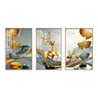 Décoration d'intérieur, peinture murale en porcelaine cristalline abstraite de luxe, ensemble de 3 pièces, peinture murale pour salon, chambre à coucher