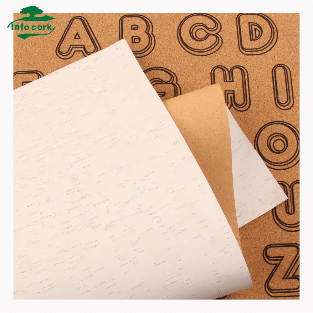 Passen Sie bedrucktes Portugal Vegan 0,8-0,9mm dickes WHITE CORK Kunstleder aus synthetischem Vinyl zum Drucken an