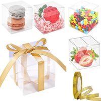 Boîtes cadeaux transparentes en plastique, boîtes à dragées pour macarons, bonbons, mariage, baby shower, fête