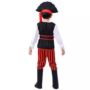Costume de <span class=keywords><strong>pirate</strong></span> capteur <span class=keywords><strong>des</strong></span> Caraïbes pour enfants, fête de carnaval, cosplay pour garçons avec pantalon et haut en polyester - Product Image 3