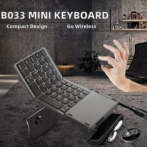Clavier Mini Pliable Sans Fil JBH B033 2.4Ghz Interface <span class=keywords><strong>USB</strong></span> Type C Rechargeable Pavé Tactile Ordinateur Portable - Optique Nouveau Plastique Ultra Fin - Product Image 3
