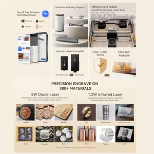 Untuk AtomStack P1 Mini Desktop cahaya ganda mesin penanda Laser mendukung kode QR/Logo/Teks/gambar ukiran batu karet kayu - Product Image 6