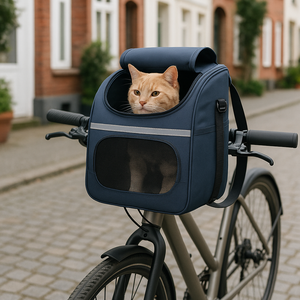 Trọng Lượng Nhẹ Phía Trước Xe Đạp Vật Nuôi Tàu Sân Bay Ba Lô Cho Mèo Chó Có Thể Gập Lại Thoáng Khí Xe Đạp Tay Đua Vật Nuôi Túi Du Lịch Nhà Máy OEM - Product Image 2