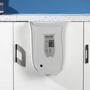 Kitchen trash can hanging household wall-mounted folding storage bin cabinet door kitchen waste garbage bin toilet