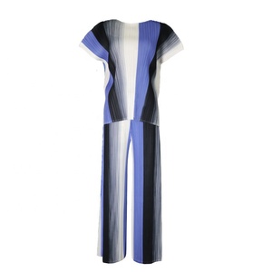 Nuovo estivo da donna con stampa a righe blu nero + bianco abito da donna con <span class=keywords><strong>pantaloncini</strong></span> pantaloni Casual 2020 - Product Image 5