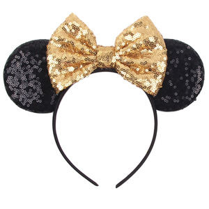 Serre-<span class=keywords><strong>tête</strong></span> en gros <span class=keywords><strong>à</strong></span> sequins motif oreilles de Mickey et nœud, accessoire photo pour filles, cadeau de vacances, coiffe mignonne pour femme, coiffe de fête - Product Image 4