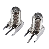 Conectores de crimpado RG6 tipo F de ángulo recto de níquel y plomo para cable coaxial de antena de TV