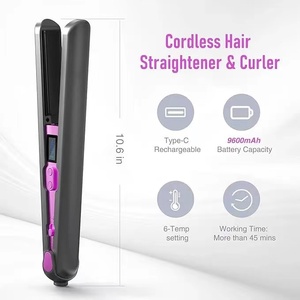 CE Certified Wireless Electric Hair Brush Multifunctional <b>Portable</b> Comb Home Use Negative Ion <b>Straightening</b> Curling Smoothing - Product Image 1