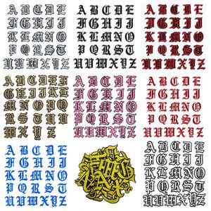 Parches de Letras Bordadas Termoadhesivas de 5cm, Estilo Gótico, 3D, Plateado, Dorado y Rojo, Ecológicos, para Decoración de Ropa - Product Image 1