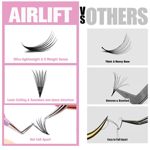 VEYELASH 7D Spike ventilateurs de volume préfabriqués 0.04MM Ultra-léger fait à la main certifié techniciens professionnels mat - Product Image 2