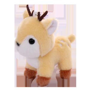 Venta al por mayor 10cm Super suave <span class=keywords><strong>bosque</strong></span> de dibujos animados Animal jirafa juguetes de peluche PP algodón relleno ciervo estatuilla mochila perchas para cumpleaños - Product Image 6