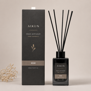 Aikun 150 Milliliter Black Square Glass Bottle Boxed Flameless 5 Stick Reed <b>Diffuser</b> for Home Fragrance Gift Retail Display - Product Image 1