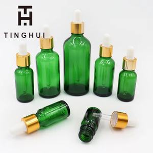 Botella de Vidrio con Gotero para Cosméticos OEM de Diferentes Tamaños, Verde, 1 oz, 2 oz, 3 oz, 4 oz - Product Image 1