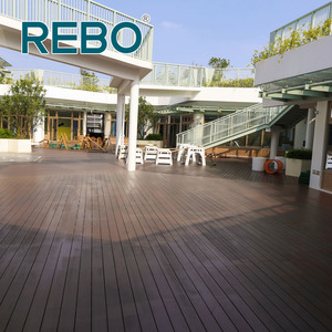 Hiện đại ngoài trời <span class=keywords><strong>Composite</strong></span> decking ván sàn không thấm nước thân thiện với môi tre sàn sàn tấm với dễ dàng nhấp chuột cài đặt - Product Image 5