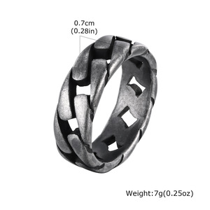 Venta caliente anillos de acero inoxidable para hombre alto pulido plata oro negro chapado Miami cadena de eslabones cubanos anillo de dedo para hombres - Product Image 6