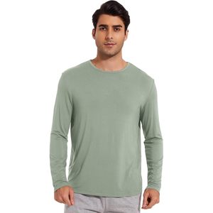 ขายส่งเสื้อยืดคอกลมแขนยาวผู้ชายสีเขียวจัสมิน X-Large ชุดนอน - Product Image 6