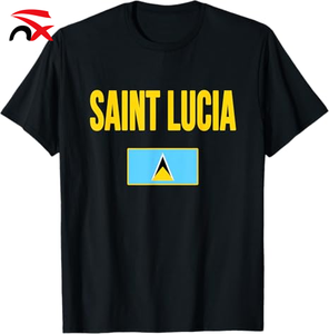 T-shirt à manches courtes imprimé en 3D avec drapeau personnalisé de la <span class=keywords><strong>Sainte</strong></span>-Lucie de haute qualité, idéal pour une utilisation promotionnelle ou comme cadeau. - Product Image 4