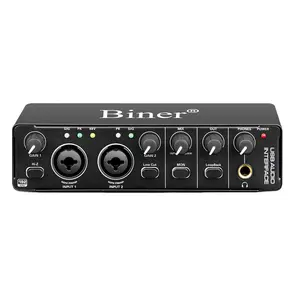 Factory Prices Professional 24bit 192kHz Audio Interface Usb Sound Card Recording For Music Studio