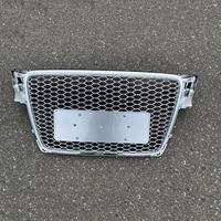 Nouvelle calandre sport en maille noire brillante en ABS argenté PNB pour Audi A4/S4 B8 2008-2012, style RS4, garantie 1 an