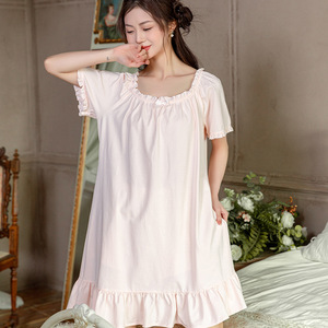 Chemises de nuit femmes mode pur été doux doux à manches courtes Mini chemises de nuit <span class=keywords><strong>Chic</strong></span> <span class=keywords><strong>nuisette</strong></span> pour dames princesse nouveau Homewear - Product Image 4