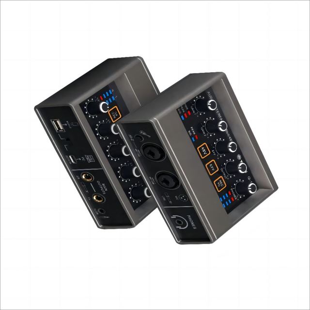 Audio Interface with DJ Mixer Sound Card Portable ALL-IN-ONE Podcast Production Studio with 3.5mm Microphone for Live Streaming