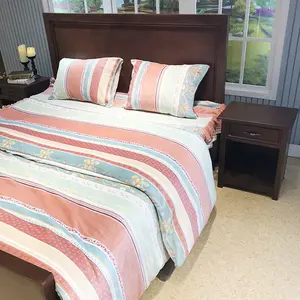 Sistoking — parure de lit en Jacquard à rayures, avec drap de lit de luxe, housse de chambre à coucher, imprimée, en flanelle, pour adultes, ensemble de 4, 40 pièces 4 pièces