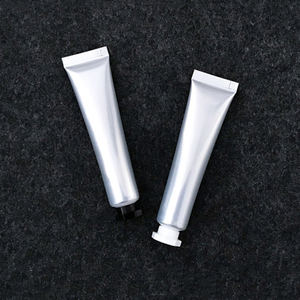 Tubo Plano de Aluminio y Plástico Compuesto Plateado de 20g, Tubo para Crema de Manos, Limpiador Facial, Tapa Abatible, Tapa de Rosca, Tubo Cosmético Suave - Product Image 4