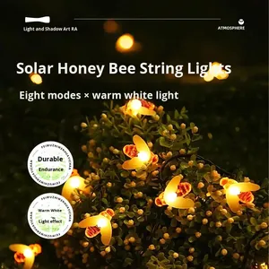 IP65 không thấm nước dẫn năng lượng mặt trời chuỗi đèn với ong thiết kế cho vườn cảnh quan ngoài trời mùa hè bên & đám cưới làm bằng nhựa - Product Image 4