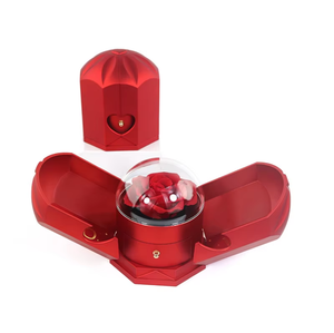 Boîte à bijoux de luxe à double ouverture avec rose éternelle et motif LOVE, pour ranger bagues et colliers, idéale pour les cadeaux de Saint-Valentin et les propositions de mariage - Product Image 5