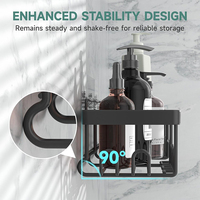Étagère de douche Sus Drilling Rack, double niveau, en bambou, étagère de salle de bain, étagère d'angle murale en SUS304