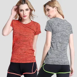 5 Colors Yoga Wear Sweat-wicking Quick-drying Sportswear Running Fitness Shirts Large Size Short Sleeves T-shirt For Womens