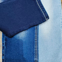Tissu denim délavé bleu extra profond 196A 3K, haute élasticité, 70 % coton, 27 % polyester, 3 % élasthanne, 11,5 oz, pour jeans et pantalons