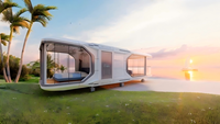 Chine Vente en gros de petites maisons modulaires préfabriquées en acier écologiques Mini abri pour voiture Hotel Sandwich Villas Conteneurs d'expédition