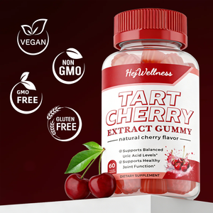 Toptan Vegan Kiraz Özü Jelibonları, Ürik Asit ve Eklem Fonksiyonları için Sağlık Takviyesi Jelibon Şekerleri - Product Image 6