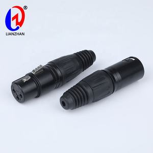 Connecteur XLR mâle femelle 3 broches noir 10A nickelé avec verrouillage à loquet - Product Image 4