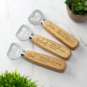Personalized Customize Blank Engraved Wood Handle Bottle Openers Beer Wooden Bottle Opener For Wedding