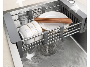 Évier de cuisine à cuve unique grande taille en acier inoxydable 304 pour le lavage des légumes et de la vaisselle - Product Image 3