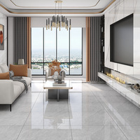 YDSTONE Carrelage de Sol en Céramique Moderne 60x60 Brillant, Vente Chaude Gris Effet Marbre Artificiel en Porcelaine pour Intérieur 20mm d'Épaisseur