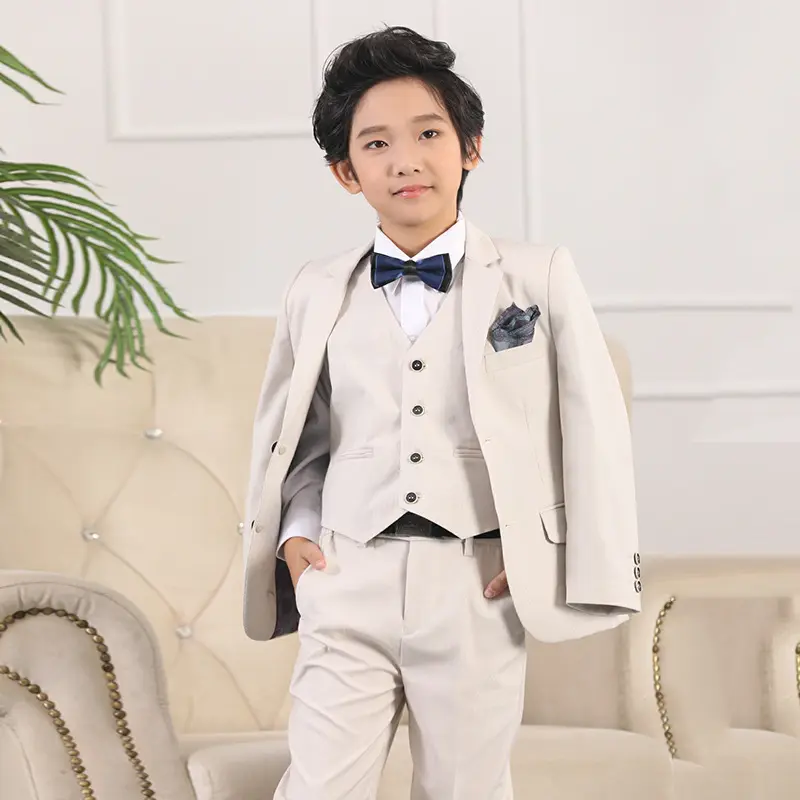 Ropa hecha a medida para niños, traje blanco coreano para niños, traje formal para niños