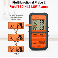 ThermoPro — thermomètre de viande avec télécommande, double sondes, TP08C