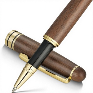 Juego de Bolígrafos de Lujo de Madera de Nogal en Elegante Caja de Regalo con Recambios Adicionales para Uso en Oficina y Escuela (Negro) - Product Image 1