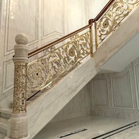 Vente en gros usine : Main courante moderne en tube d'aluminium sculpté, résistante à l'eau et au toucher poudré, pour escaliers de villa, KTV, hôtel et duplex