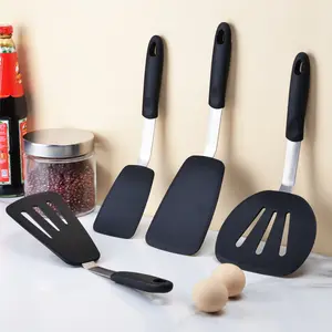 Cao cấp không dính Silicone nhà bếp bít tết thìa đồ dùng thiết lập cho Silicone Turner spatulas cho cá, trứng, bánh kếp, và Cookies