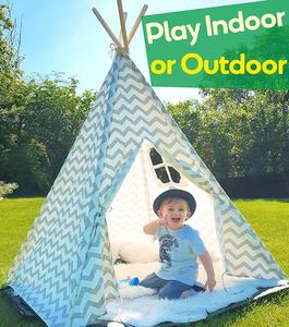 Tende portatili per bambini Tipi Play House per bambini in tela di cotone indiano <span class=keywords><strong>tenda</strong></span> da gioco per bambini piccola spiaggia Teepee Party Room arredamento - Product Image 2