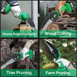 <span class=keywords><strong>เลื่อย</strong></span>โซ่ไร้<span class=keywords><strong>สาย</strong></span>ขนาดเล็ก 20V Li-ion แบตเตอรี่ 150 มม. สำหรับ<span class=keywords><strong>เลื่อย</strong></span>ไม้ งานอุตสาหกรรม DIY สีเขียว <span class=keywords><strong>เลื่อย</strong></span><span class=keywords><strong>ไฟฟ้า</strong></span> - Product Image 3