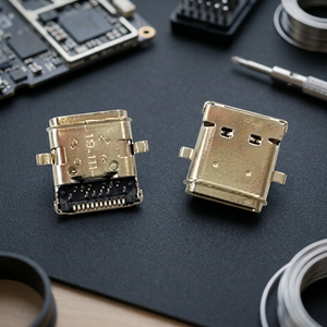 Connecteur USB 3.1 Type C Femelle Ariba Technology SMT à Angle Droit, Étanche, Coque en Acier, Contact en Étain, Durabilité 10000, Haute Température - Product Image 2