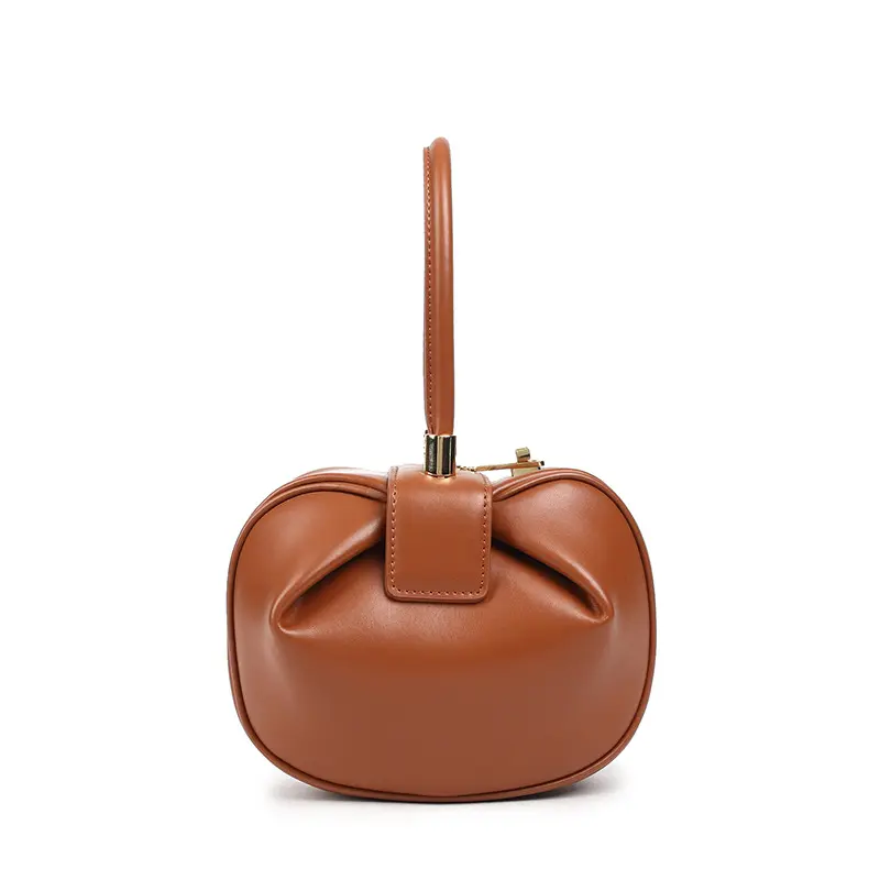 Vintage Elegant Leather Bucket Túi Xách Nữ Túi Bánh Bao Rắn Tay Cầm Hàng Đầu Túi Tote Buổi Tối