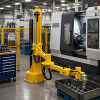 Manipulateur industriel à bras rigide, colonne mobile guidée sur rail, bouton poussoir, AC380V, pour l'entretien de machines CNC et le chargement de pièces, personnalisé CE