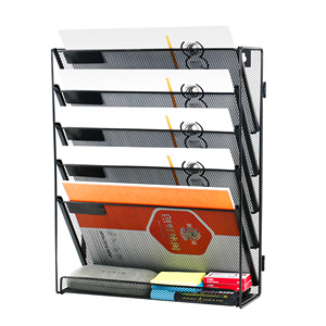 Porte-documents mural en métal à 5 niveaux en fil de fer pour papier et documents, idéal pour le <span class=keywords><strong>bureau</strong></span> – Meilleure vente - Product Image 3